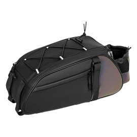 Dreamoon Bike Rack Bag, 10L Waterproof 3 IN 1 Bicycle Trunk Bag with Water Bottle Holder, Reflective Tail, Electric Bike Saddle Panniers with Shoulder Strap for Commuter Travel Outdoor, Multi-colored