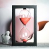 Hourglass 60 Minute Decorative Sand Timer, Black Wooden Frame Red
