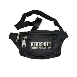 Ruhrpott Heimat Carbon Steel Bum Bag in Black I Belt Bag Waist Hip Bag Black, black, bum bag