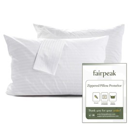 Fairpeak Pillow Covers Bed Pillow Protectors with Zipper, Luxury Hotel Quality Pillowcases, Soft Breathable, Machine Washable, Queen Size, 20 x 30, 6 Pack