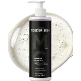 Tenderskin Gel Limpiador Facial Ultra-Suave Piel Normal A Seca, 250 ml  Hidrata y Fortalece la Barrera Cutánea, Complejo Botánico de Malva y Pepino,  