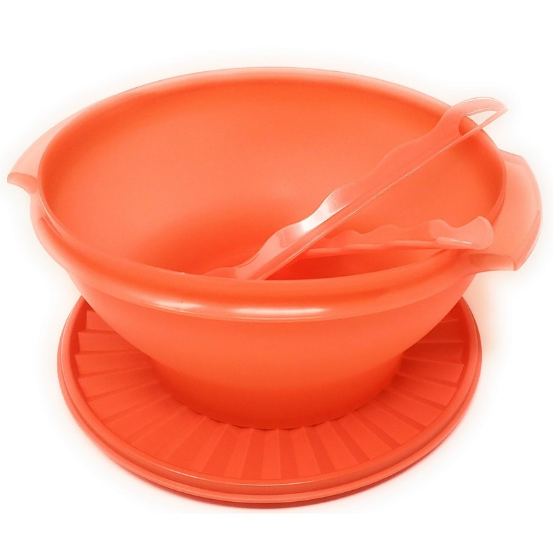Tupperware 17 Cup Servalier Salad Serving Bowl in Orange