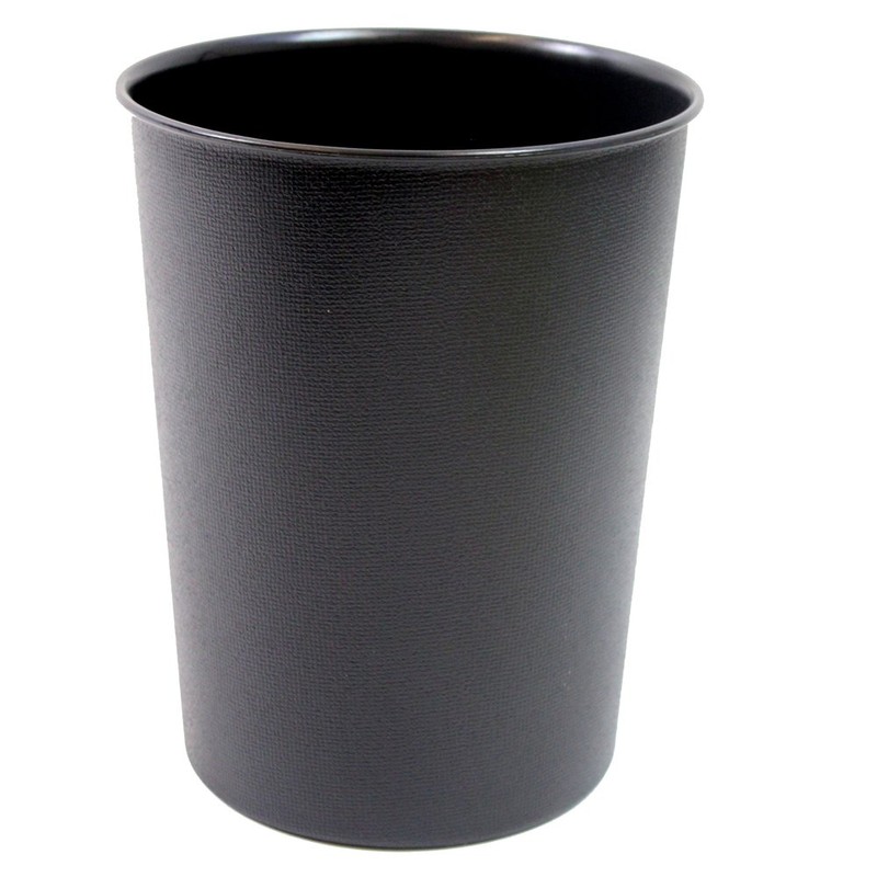 JVL Quality Vibrance Black Lightweight Plastic Waste Paper Basket Bin,
