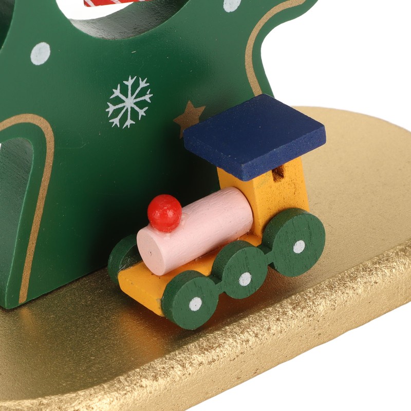 Wooden Christmas Tree Desktop Ornament Shatterproof Safe Eco Friendly Wooden