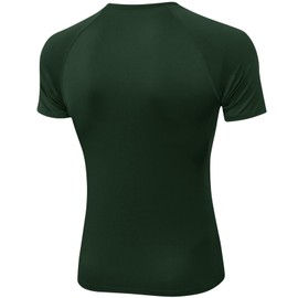 SPVISE Compression Shirt Men Spandex Sport Tshirts Athletic Workout Running Tops Performance Base Layer Undershirt Cool Dry Dark Green