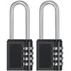 ZHEGE Padlock Long Shackle 66 mm, Lock with Combination Code,