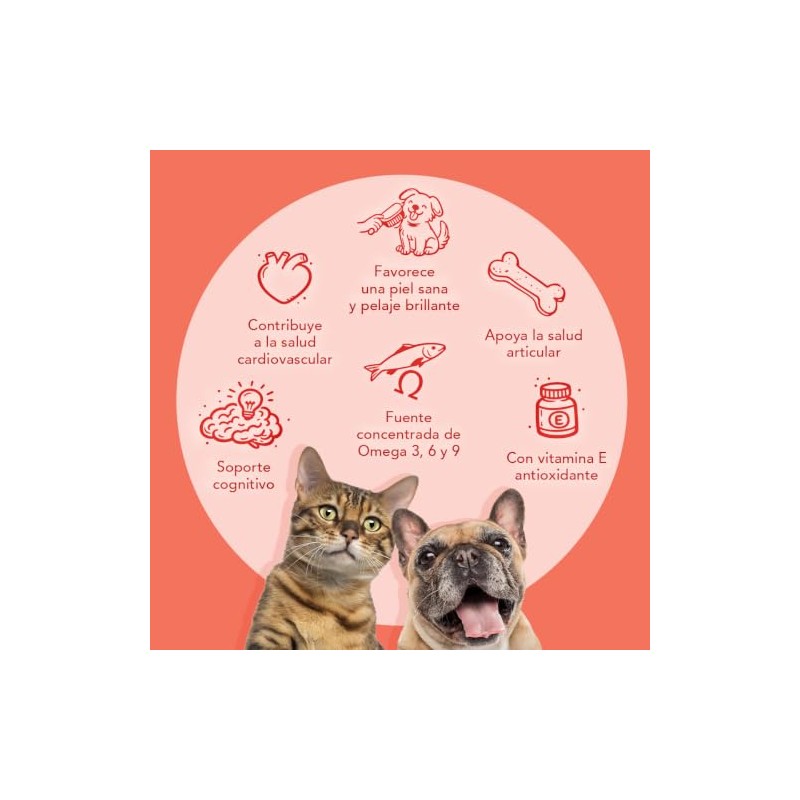 Aceite de Salmon para Perros y Gatos Omega 3, 6