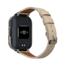 kwmobile Real Leather Watch Strap Compatible with Xiaomi Redmi Watch 3 Active/Redmi Watch 3 Lite - Fitness Tracker Replacement Sports Wristband with Clasp