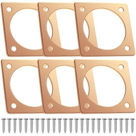 Hotop 6 Pcs Metal Bird House Guards 1 1/2 Inch Opening Bird House Entry Copper Portal Predator Hole Protector for Eastern Bluebird Houses