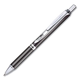 EnerGel Alloy RT Retractable Liquid Gel Pen.7mm, Black Barrel, Black Ink