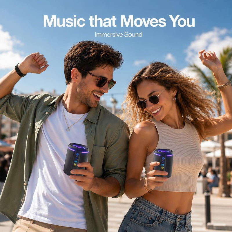 Magnetic 2-in-1 Portable Bluetooth Speaker, 24W Split Stereo Sound with