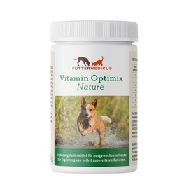 Futtermedicus Vitamin Optimix Nature | 400 g | Ergänzungsfuttermittel für ausgewachsene Hunde | liefert wichtige Mineralstoffe und Vitamine | zum BARFen und Kochen geeignet