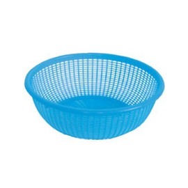 Thunder Group PLWB005 Wash Basket, 8" Dia., Perforated, Stackable, Plastic, Blue