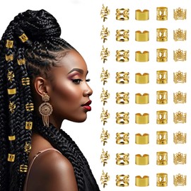 Pack of 250 Hair Accessories Gold, Hair Spiral Clips, Hair Beads for Clip-On Dreadlocks Jewellery Gold Hair Jewellery Pirate Adjustable Metal Cuffs for Braids Hair Accessory Women Men