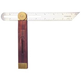 Swanson Tool 9 Inch Sliding T-Bevel Brass Bound Hardwood Handle with Metric
