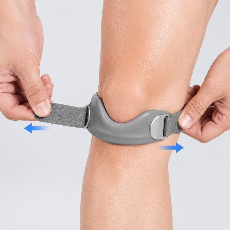 Adjustable Patella Knee Strap for Sports Support – Silicone Cushion