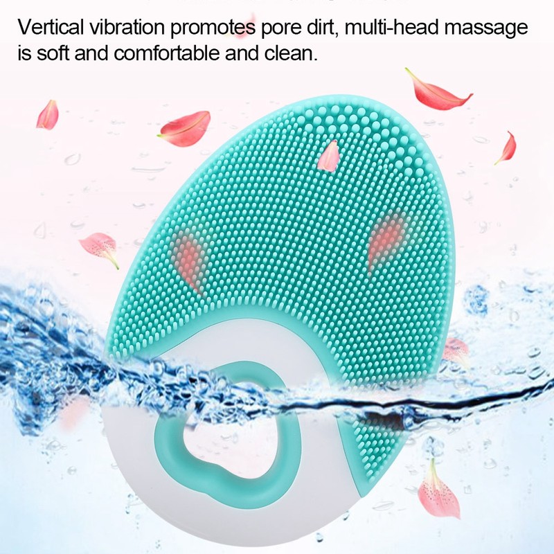 Electric Face Cleansing Brush Silicone Massage Portable Waterproof Ultrasonic Deeply