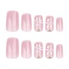 MERVF Square Press on Nails Medium Fake Nails Leaf Squoval
