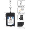 Teskyer Faux Leather ID Badge Holder - Retractable Lanyard with