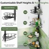 Binecer Corner Shower Caddy Tension Pole-4 Tier Adjustable Bathroom Shower