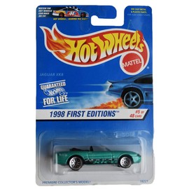 Hot Wheels 1998 First Editions Green Jaguar XK8 Die Cast Car #5 of 48 Premier Collector's Model 1:64 Scale