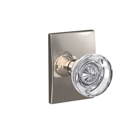 Schlage Custom FC21 HOB 618 CEN Hobson Glass Knob with Century Trim Hall-Closet and Bed-Bath Lock, Polished Nickel