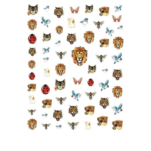 Little Bee Nail Sticker Henny Ladybug Animal Cherry Crown Flowers