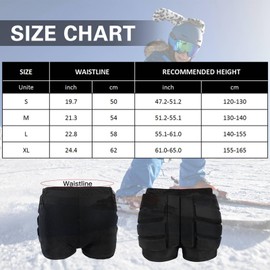 Crash Shorts for Adults, Ice and Roller Skating Figure Skating Hip Protection Shorts, One Piece Design, Thin and Breathable, Highly Elastic Material with Sponge, Large Area (S)