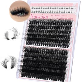 Fluffy Eyelash Clusters with Bottom Lashes Thick Lashes Extensions Volume Lash Clusters 80D+ 120D 276Pcs Individual Eyelash Extensions 14-25mm D Curl Eyelash Extensions DIY Lash Extension at Home