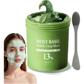 🔥 Mascarilla de arcilla para cara holy basil bubble deep clea  Vitaminas y Minerales