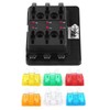 6 Way Circuit Blade Fuse Box Block Holder With LED