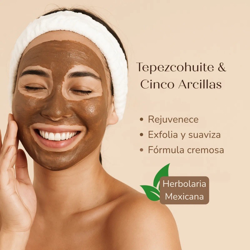 Mascarilla Facial Spa Tepezcohuite + Arcilla Reparador 1.2kg Normal