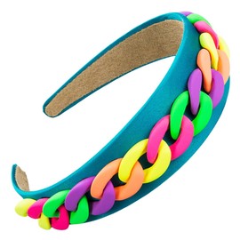 scicent Headbands Fashion Macaroon Head Bands Adult Women Wedding Headband for Girls Chain Embellished Non-slip Hairbands for Party Wide Bridesmaid Alice Band Hair Accessories - 27514