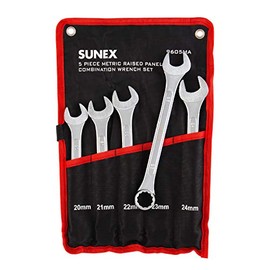 Sunex 9605MA - Juego de llaves combinadas métricas con panel elevado (panel elevado) CRV