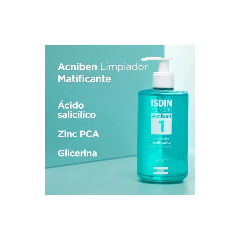 Isdin Acniben Gel Limpiador Matificante Piel Grasa 400ml