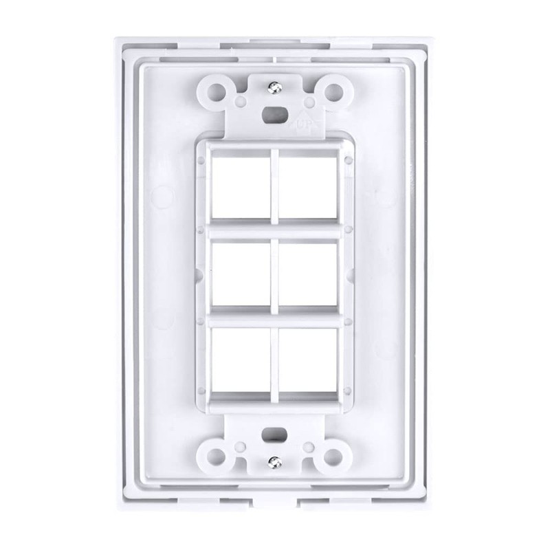 6-Port Keystone Wall Plate, White