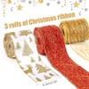 3 Rolls Christmas Mesh Ribbon, 2.5 Inch x 15 Yards