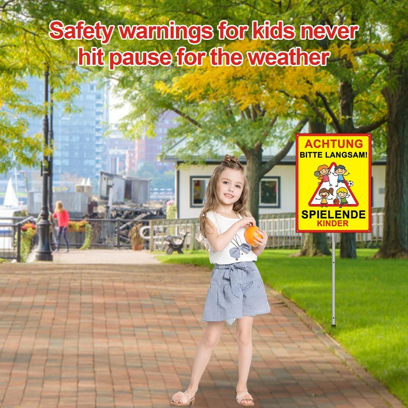 Aluminium Warning Children's Sign, With Screws and Hex Key, Please