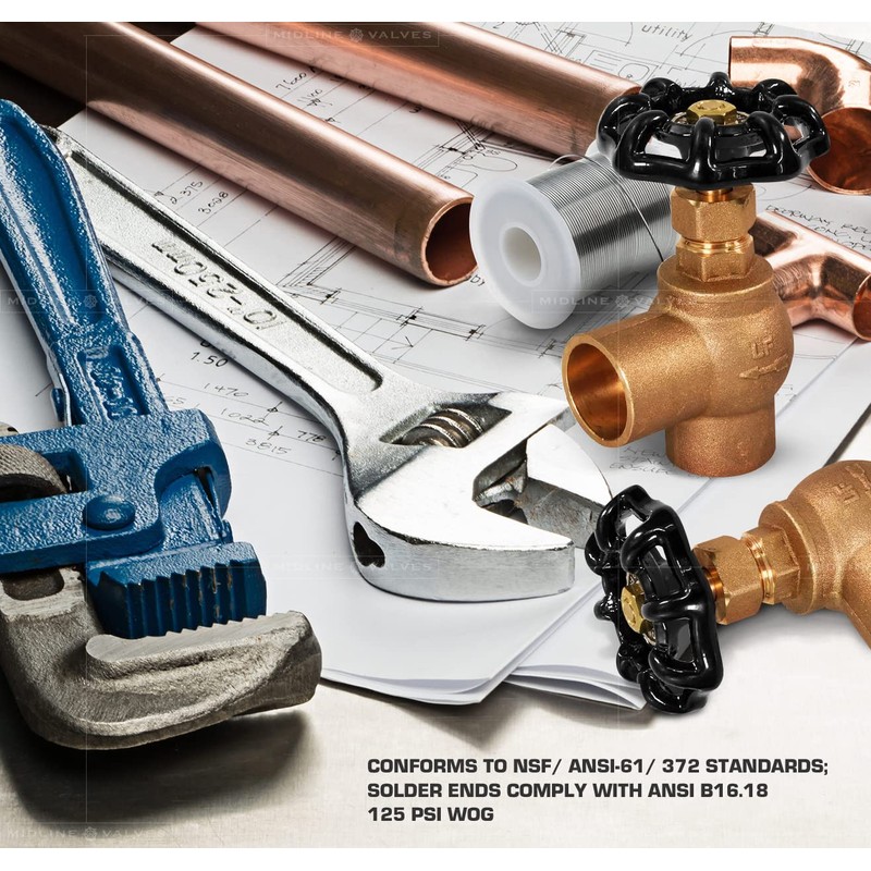 3/4 inch Angle Lead-Free Short Globe Valve With Solder Cups