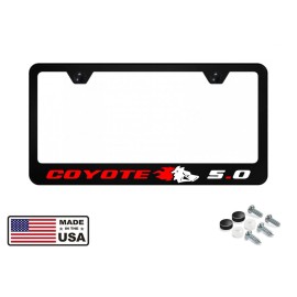 Mustang Coyote Badge Stainless Steel License Plate Frame for Ford 5.0 GT Models