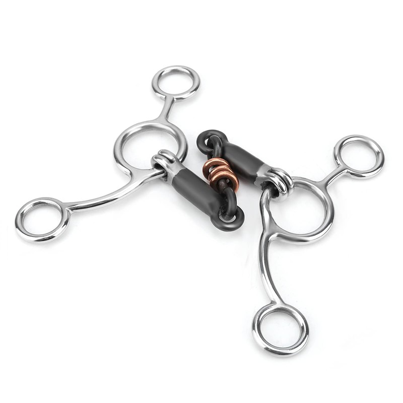 QANYEGN Stainless Steel Horse Chew Bit, Black Snaffle Bit, Gag
