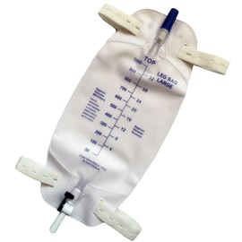 lifevv 4 Pack 1000ml Catheter Leg Bag Urinary Drainage Bag, Anti-Reflux Valve, Cloth Straps,Easy Lever Outlet Tap,Effective Leak Prevention