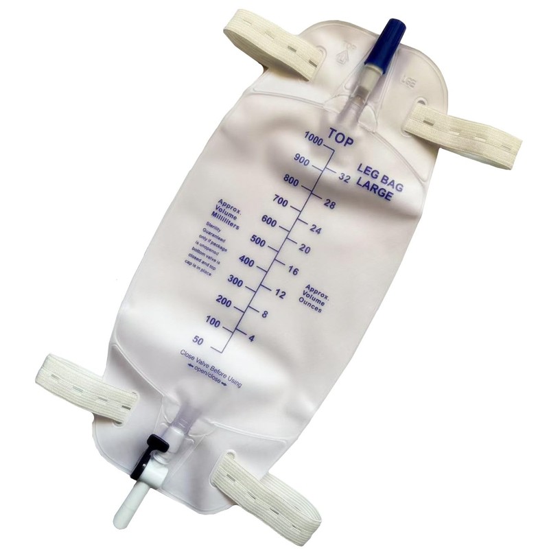 lifevv 4 Pack 1000ml Catheter Leg Bag Urinary Drainage Bag,
