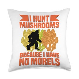 Morel Mushroom Kit Mushroom Hunting Foraging Grow Throw Pillow