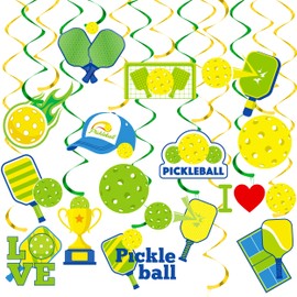 20Pcs Pickleball Theme Hanging Swirls Pickleball Birthday Party Decorations Pickleball Party Hanging Foil Whirls Ceiling Streamers Decoration for Sport Theme Birthday Party Baby Shower Supplies