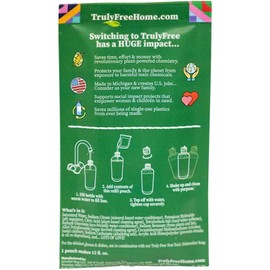 Truly Free Natural Dishwasher Booster & Rinse Aid - Non-Toxic Dishwashing Aid Formula, Removes Residue & Tough Dish Stains, Water Spot Remover - Pack of 3