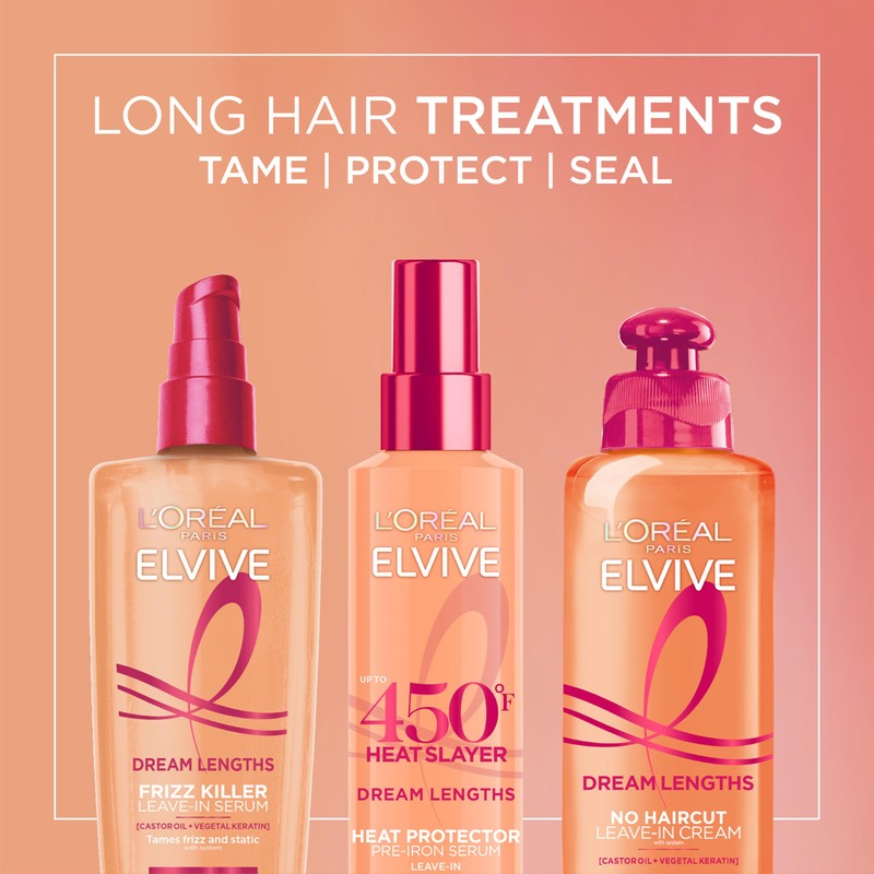 L'Oreal Paris Elvive Dream Lengths Frizz Killer Leave-In Serum, 3.4