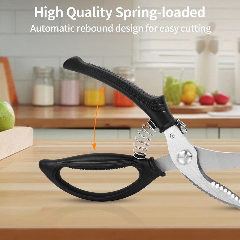 FUZVOL Poultry Shears - Heavy Duty Kitchen Scissors with Safety