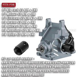 BRCatWPark RC Front Rear Gearbox Case & 43T Differential w/10T Main Gear Upgrades Part for 1/7 Big Rock/Mojave/Fireteam 6S BLX,1/8 Kraton/Outcast/Notorious/Talion 6S BLX & EXB,Part#AR310854,Titanium
