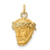 14k Yellow Gold/Small Jesus Brushed Matte Finish Pendant Charm Medal